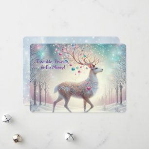 Twinkle, Prance & Be Merry Rentier Weihnachtskarte Feiertagskarte
