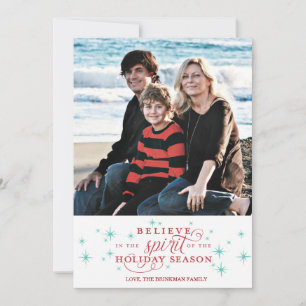 Twinkle Red Schrift & Blue Stars Feiertags-Postkar Feiertagskarte