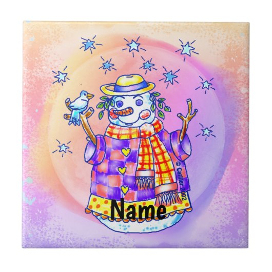 Twinkle Schneemann Fliese (Vorderseite)