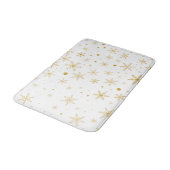 Twinkle Snowflake 3 -Gold & White- Badematte (Schrägansicht)
