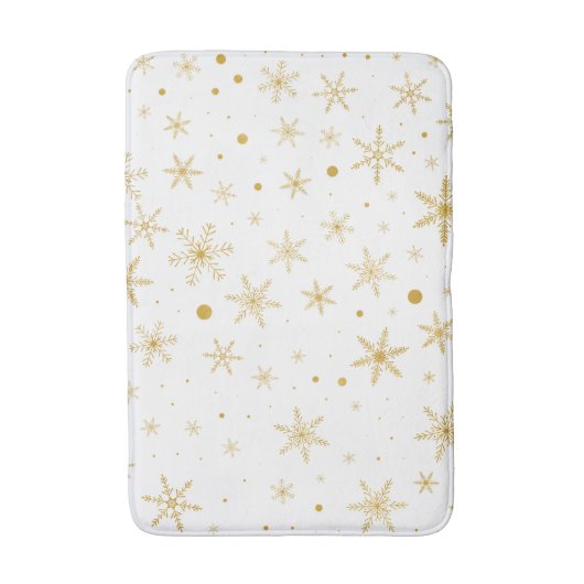 Twinkle Snowflake 3 -Gold & White- Badematte (Vorderseite Vertikal)