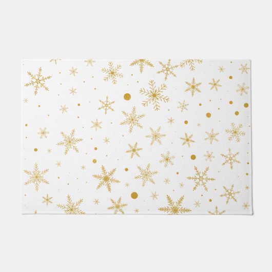 Twinkle Snowflake 3 -Gold & White- Fußmatte (Vorderseite)