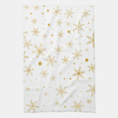 Twinkle Snowflake 3 -Gold & White- Geschirrtuch (Vertikal)