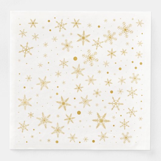 Twinkle Snowflake 3 -Gold & White- Serviette (Vorderseite)