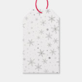 Twinkle Snowflake - Silver Gray & White- Geschenkanhänger (Vorderseite)