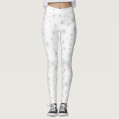 Twinkle Snowflake - Silver Gray & White- Leggings (Vorderseite)