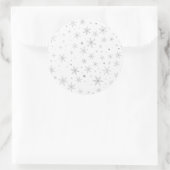 Twinkle Snowflake - Silver Gray & White- Runder Aufkleber (Tasche)