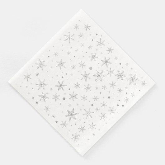 Twinkle Snowflake - Silver Gray & White- Serviette (Ecke)