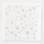 Twinkle Snowflake - Silver Gray & White- Serviette (Vorderseite)