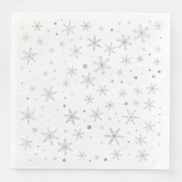 Twinkle Snowflake - Silver Gray & White- Serviette