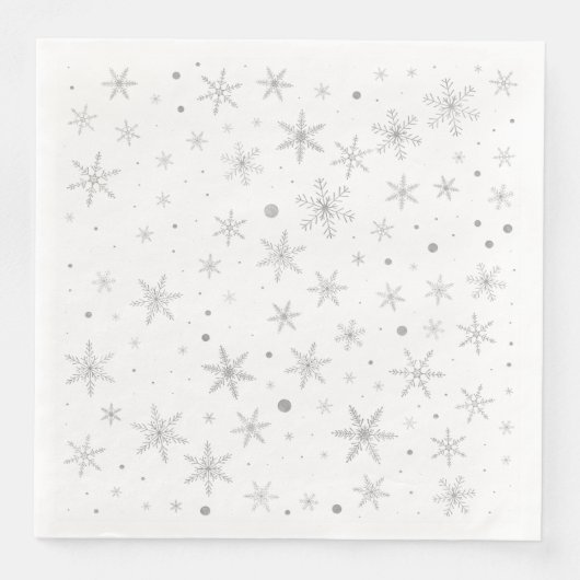 Twinkle Snowflake - Silver Gray & White- Serviette (Vorderseite)