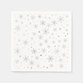Twinkle Snowflake - Silver Gray & White- Serviette (Vorderseite)