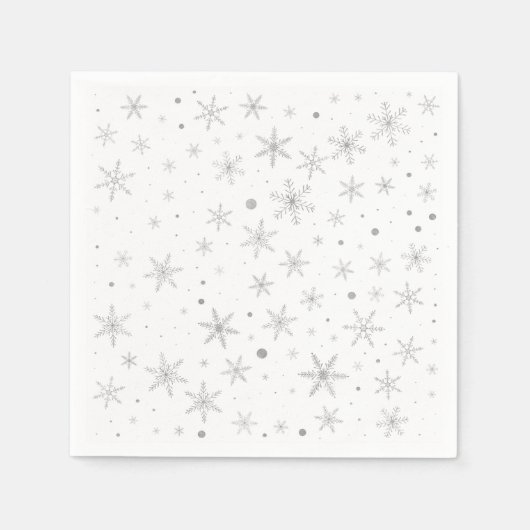Twinkle Snowflake - Silver Gray & White- Serviette (Vorderseite)