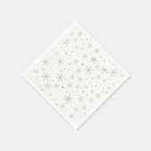 Twinkle Snowflake - Silver Gray & White- Serviette (Ecke)