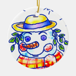 Twinkle Snowman individuelle Name Keramikornament