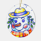 Twinkle Snowman individuelle Name Keramikornament (Links)