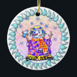 Twinkle Snowman Keramik Ornament<br><div class="desc">Twinkle Snowman Verzierung von ArtMuvz Illustration. Matching Snowman Bekleidung, T - Shirt, Feriengeschenke. Schneemann T - Shirt, Weihnachtsgeschenke und Winterkleidung.</div>