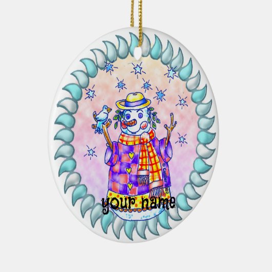 Twinkle Snowman-Ornamente Keramik Ornament (Rechts)