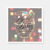Twinkle Sparkle Bokeh Light Champagne Glass Custom Serviette (Vorderseite)