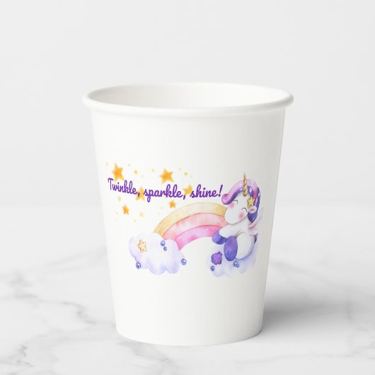 ⭐ Twinkle Sparkle Einhorn Paper Cup 🌈 ✨ Pappbecher (Rückseite)