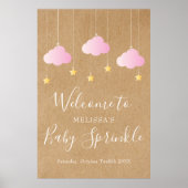 Twinkle Sprinkle Baby Girl Dusche Boho Willkommen Poster (Vorne)