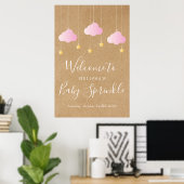 Twinkle Sprinkle Baby Mädchen Dusche Boho Willkomm Poster (Heimbüro)