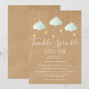 Twinkle Sprinkle Baby Shower / Sprinkle Rustic Einladung