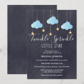 Twinkle Sprinkle Baby Sprinkle / Duschkabine Einladung (Vorne/Hinten)