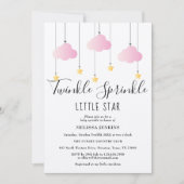 Twinkle Sprinkle Babydusche Rosa Rustikaler Boho Einladung (Vorderseite)