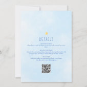 Twinkle Sprinkle Boy Blue All in one Baby Dusche Einladung (Rückseite)