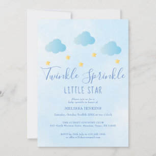 Twinkle Sprinkle Boy Blue All In One Baby Shower Einladung