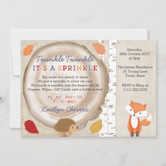 Twinkle Sprinkle Gedicht, Zweites Baby-Party für J Einladung (Vorderseite)