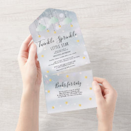 Twinkle Sprinkle Gender Neutral Winter Baby Dusche All In One Einladung