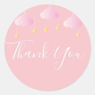 Twinkle sprinkle kleine Stern Babydusche pink Runder Aufkleber