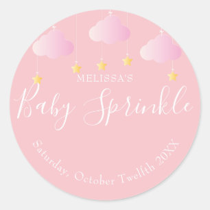 Twinkle sprinkle kleiner Stern Baby Shower Pink Runder Aufkleber