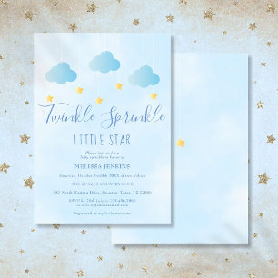 Twinkle Sprinkle Kleiner Stern Junge Blaue Baby-Pa Einladung