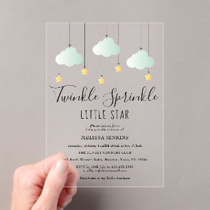 Twinkle Sprinkle Kleiner Stern Neutral Baby Shower Acryleinladungen