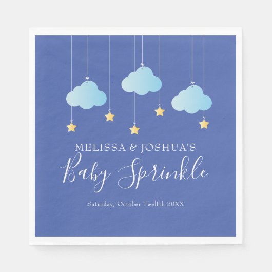 Twinkle Sprinkle Little Star Blue Baby Sprinkle Serviette (Vorderseite)