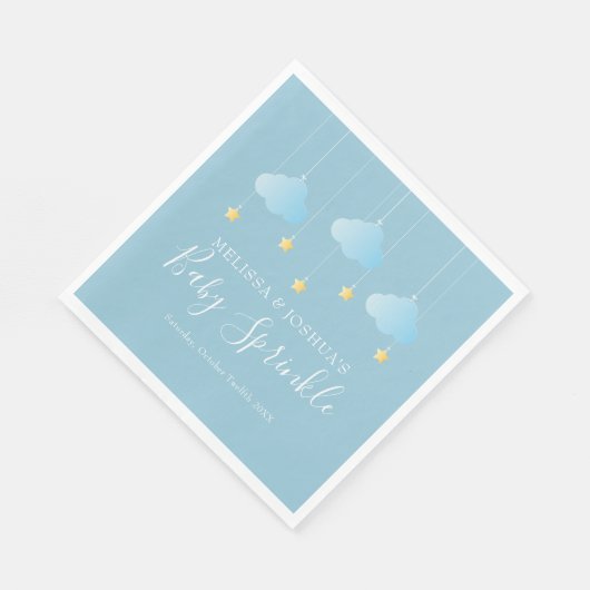 Twinkle Sprinkle Little Star Blue Baby Sprinkle Serviette (Ecke)