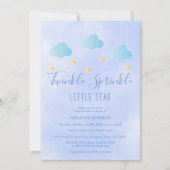 Twinkle Sprinkle Little Star Boy Blue Baby Dusche Einladung (Vorderseite)