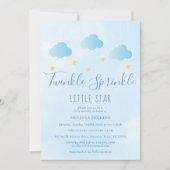 Twinkle Sprinkle Little Star Boy Blue Baby Dusche Einladung (Vorderseite)