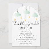 Twinkle Sprinkle Little Star Neutral Baby Dusche Einladung (Vorderseite)
