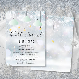Twinkle Sprinkle Little Star Winter Baby Dusche Einladung