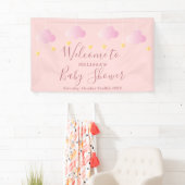 Twinkle Sprinkle Pink Baby Girl Dusche Empfang Banner (Insitu)