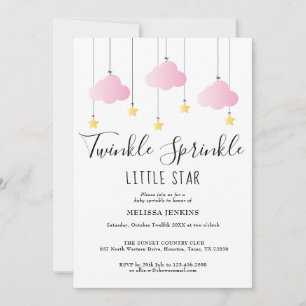 Twinkle Sprinkle Pink Mädchen All In One Baby Show Einladung