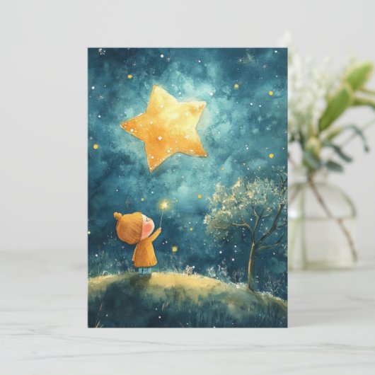Twinkle Sprinkle | Starry Night Einladung (Stehend Vorderseite)