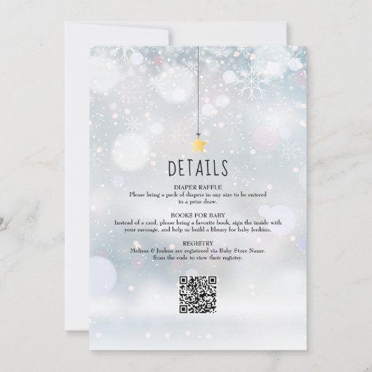 Twinkle Sprinkle Winter in einer Babydusche Einladung (Rückseite)