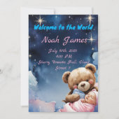 "Twinkle Star Baby Boy Einladung (Vorderseite)