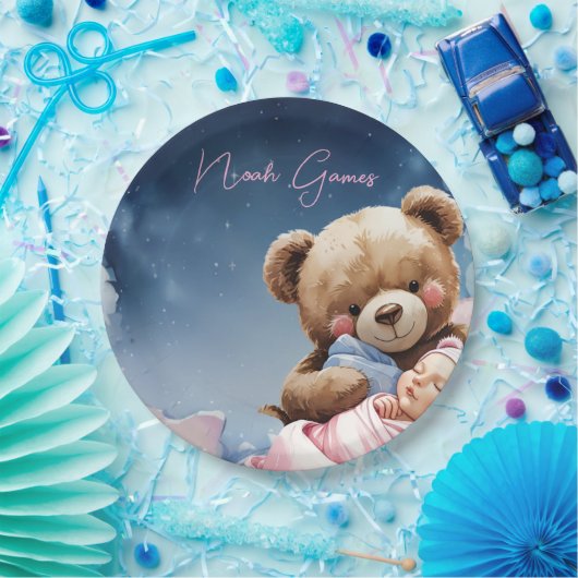 Twinkle Star Baby Boy Paper Plate Pappteller (Party)