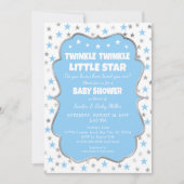 Twinkle Star Baby Dusche blau Silber Einladungen (Vorderseite)